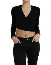 Dolce & Gabbana Black Wool V-neck Crossed Cardigan Sweater -   -  Dolce & Gabbana.